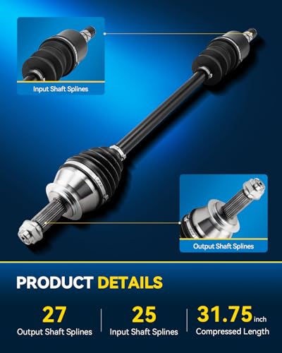 PHILTOP Front CV Axle Shaft Assembly for 2010-2014 Subaru Outback, Legacy - size: 66-07509