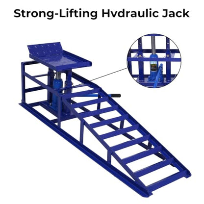 Skepphlay 2 Pack Hydraulic Car Ramps 5t 11000lbs, Cars High Lift 9"-14.2" - color: Blue