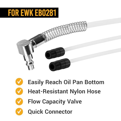 EWK 3-Piece Oil Extractor Tube Hose Set for 13.5L Pneumatic Oil Extractor and Dispenser, Replacement Nylon Hoses with Valve and Quick Connector for Engine Oil and Fluid Change Service - style: 3 Pcs Set for 13.5 L