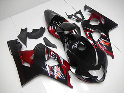 YTL Red Black Full Fairing Fit for Suzuki 2004-2005 GSXR 600/750 - color: 014 Red Black