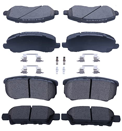Replacement for Front Rear Brake Pads Ceramic CHRYSLER 200 2011/2012/2013/2014,SEBRING 2007/2008/2009/2010, DODGE AVENGER 2008-2014, COMPASS 2007-2017, PATRIOT 2007-2017 (D866,D1037) - style: D866-D1037