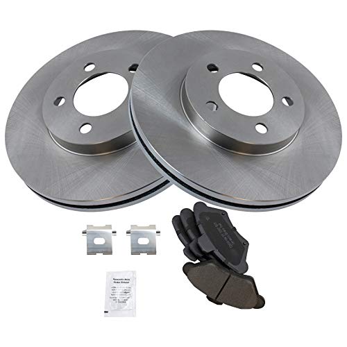 TRQ Front Brake Pad and Rotor Set Ceramic Vented Rotors - style: BKA10809