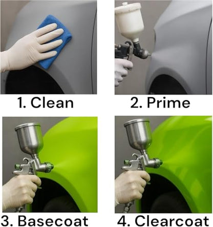 LiME LiNE Automotive Basecoat + Reducer Combo Kit - Mix 1:1 - Makes 1 Quart Sprayable - Clearcoat Required (Coarse Silver Basecoat + Reducer) - color: Coarse Silver