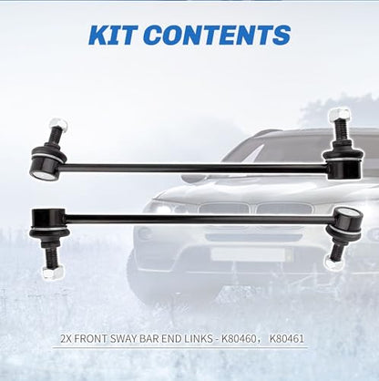 Stabilizer Sway Bar Link Front Compatible With Chevy Equinox, Pontiac Torrent, Saturn Vue Front Sway Bar End Links K80460, K80461 - size: K80460 & K80461