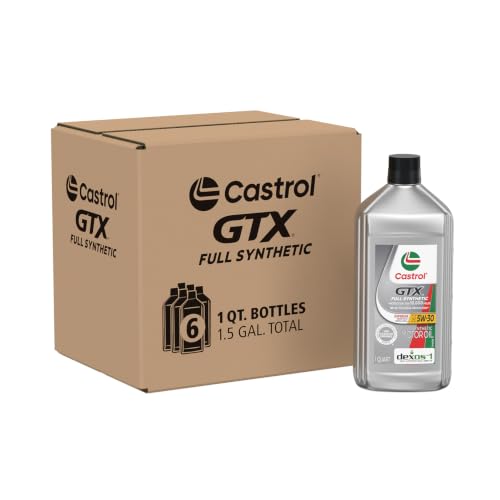 Castrol GTX Full Synthetic 5W-30 Motor Oil, 1 Quart, Pack of 6 - size: 1 Quart, Pack of 6
