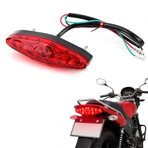 Watris Veiyi 12V Motorcycle Rear Brake Tail Light for ATV Dirt Bike
