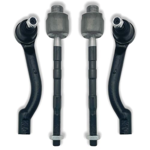 4pcs Front Inner & Outer Tie Rod Ends Kit Fit for Nissan Rogue 2008 2009 2010 2011 2012 2013 / Fit for Nissan Rogue Select 2014 2015 | EV800550 ES800583 ES800582 - size: ES800582 ES800583 EV800550 X2