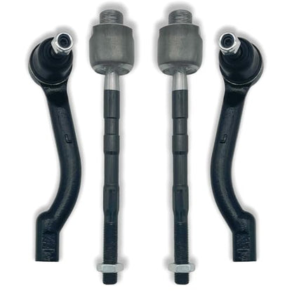4pcs Front Inner & Outer Tie Rod Ends Kit Fit for Nissan Rogue 2008 2009 2010 2011 2012 2013 / Fit for Nissan Rogue Select 2014 2015 | EV800550 ES800583 ES800582 - size: ES800582 ES800583 EV800550 X2