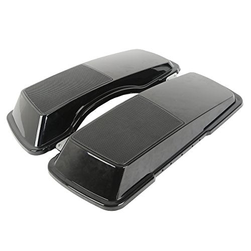 XMT-MOTO Saddlebags Lid with 6"x 9" Speakers Fit for Harley Touring - style: Black Single 6x9 Speaker Saddlebag Lids (93-13)