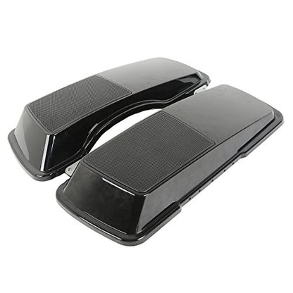 XMT-MOTO Saddlebags Lid with 6"x 9" Speakers Fit for Harley Touring - style: Black Single 6x9 Speaker Saddlebag Lids (93-13)