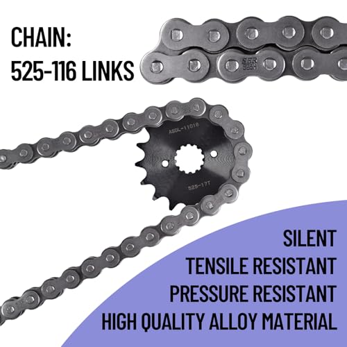 Chain and Sprocket Kit 525 Front 17T Rear 45T for Suzuki GSXR750 2011-2024
