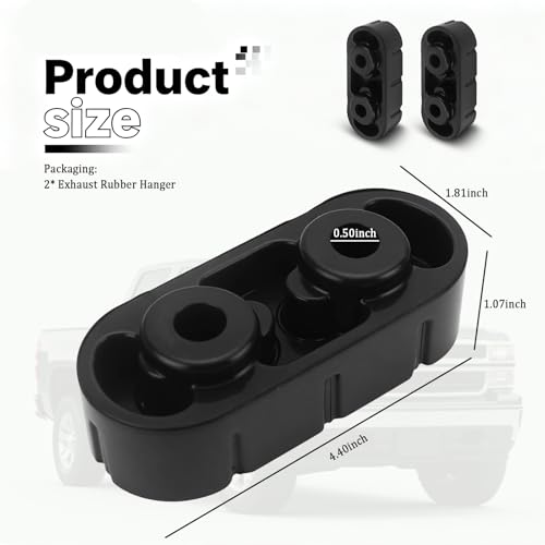 2PCS Rubber Exhaust Hangers OEM#25956663,15740212,Heavy-duty Muffler Hanger Car Accessories Compatible with Chevrolet Silverado 1500/2500/3500,Express 1500/2500/3500 (2PCS) - color: 2PCS