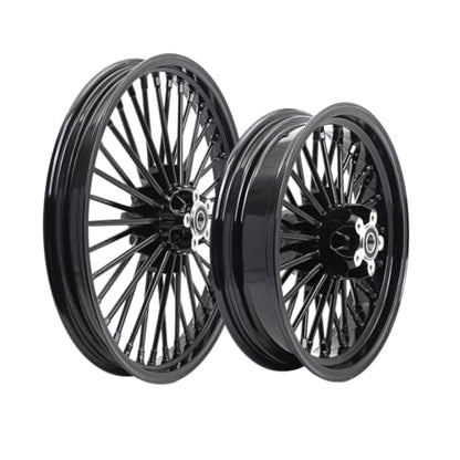 TOFR 21x2.15 16x3.5 Fat Spoke Wheels Black For Harley Dyna FXD FXDB 00-05 - color: Gloss Black, size: Front:21x2.15 Rear:16x3.5
