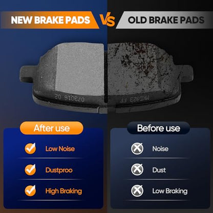 ECCPP D923 4pcs Front Disc Brake Pads Kits For Toyota For Corolla 2003-2008 - size: Front D923-7824