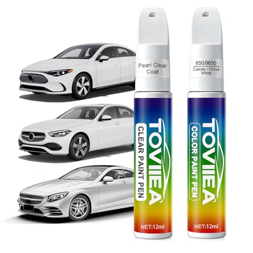 (650/9650 Calcite/Cirrus White Touch Up Paint for Mercedes-Benz - color: Upgraded 650/9650 Calcite / Cirrus White for B/C/E/G/R/S/M/CL/GL/ML/CLA/CLA/CLK/CLA/SLK Series