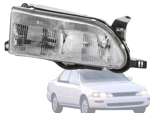 APA Replacement Head Lamp 1993 1994 1995 1996 1997 Corolla with Bulb Passenger Right Side TO2503107 - color: 1993-1997 Corolla Passenger Side