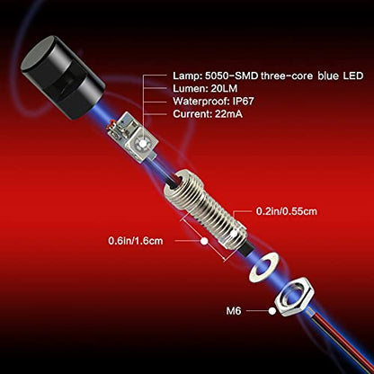 RUPSE 2ps License Plate Light,12V Waterproof LED Bulb (Blue) - color: Blue