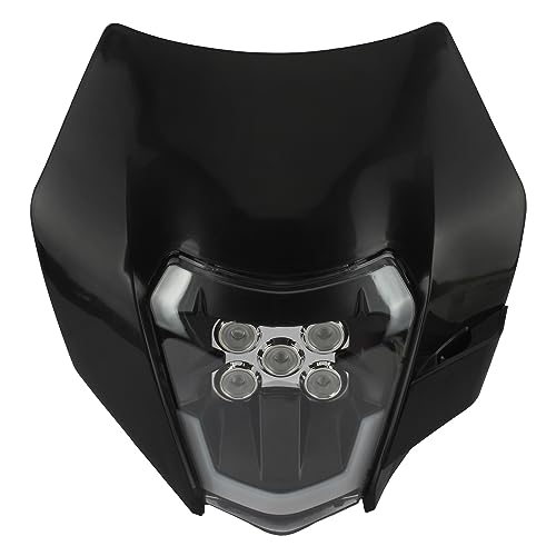 Dirt Bike LED Headlight,Universal Motorcycle Head Lamp Kit Compatible With Motocross Pit Bike Enduro ATV Supermoto 150 250 350 450 500 SX XCW EXC SXF XC SMC R 690(Black) - color: 16-5LED Black