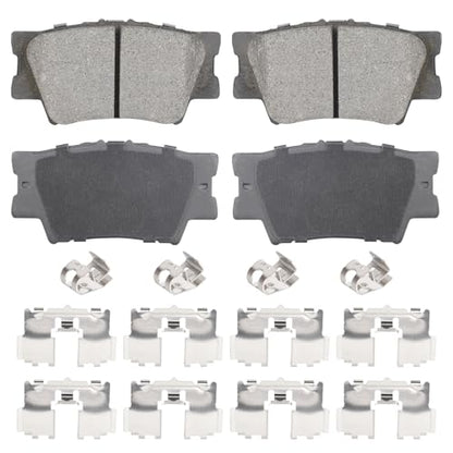 Rear Ceramic Brake Pads Set for Toyota Camry 2007-2023(2020-2021 Only fit FWD), Avalon 2008-2018, Matrix 2009-2013, RAV4 2006-2018, for Lexus 2007-2018 ES350 ES300h ES250h 4PCS