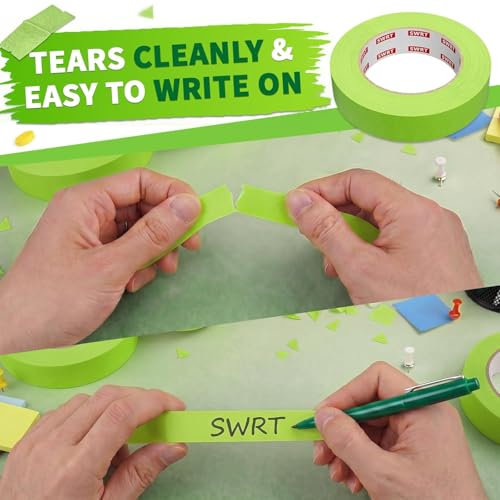 SWRT Green Painters Tape 1.5 Inch x 55 Yards, 4 Rolls, Clean Removal