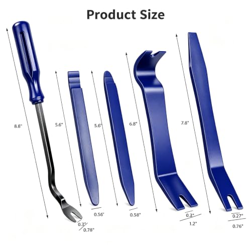 5PCS Auto Trim Removal Tool Kit, Pry Tool Kit, No Scratch (Blue) - color: Blue