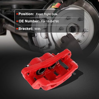 cciyu Front Right Disc Brake Caliper Assembly with Bracket 18B4790 - size: Front Right[18-B4790]