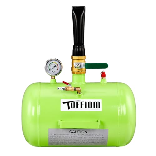 TUFFIOM 5 Gallon Air Tire Bead Blaster Seater w/Pressure Gauge & Handle, Wheel Seating Tool Inflator Tank for Truck ATV, 85-116PSI Operating Pressure, Green - color: Green