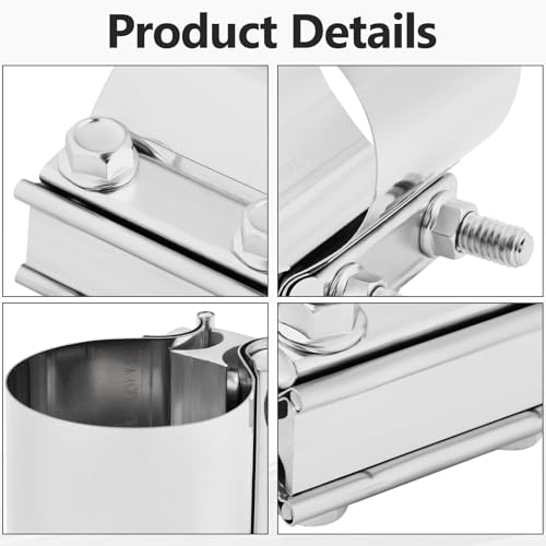 2.5'' Exhaust Butt Joint Exhaust Seal Band Clamp Sleeve Coupler - size: 2.5 Inch
