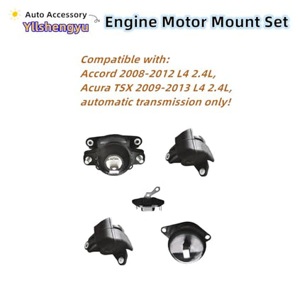 Engine Motor Mount Kit for 2008-2012 Accord 2.4L L4 - size: For Acura TSX 2009-2013 L4 2.4L