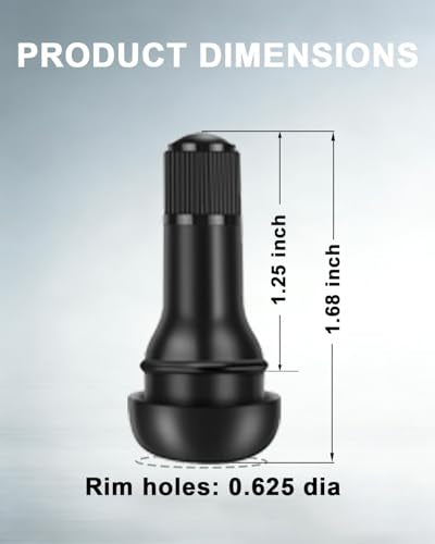 Riseuvo TR415 Tubeless Rubber Snap-in Tire Valve Stems, 100Pcs