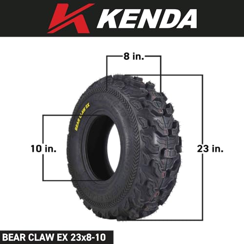 Kenda Bearclaw EX K573-23x8-10 Front & 23x10-10 Rear ATV/UTV Tires (4 pk) - size: 23x8-10;23x10-10 (4 Pack)