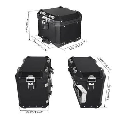 TCMT Trunk Top Box Saddlebags Side Case Fit For BMW R1200GS/R1200GS Adventure 2013-2018 R1250GS 19-24 F850GS/F850GS Adventure 17-22 F900GS 23-25 - color: Black, size: Saddleabg & Trunk Set