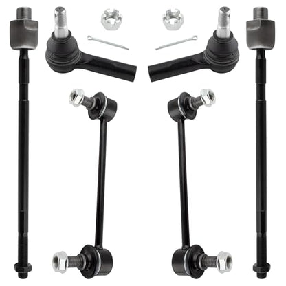 BOXI 6pc Complete Suspension Kit Tie Rod Ends + Sway Bars Fit for Infiniti QX4 1997-2003 / for Nissan Pathfinder 1996-2004 / K90659 ES3466 EV396