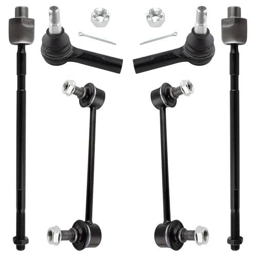 BOXI 6pc Complete Suspension Kit Tie Rod Ends + Sway Bars Fit for Infiniti QX4 1997-2003 / for Nissan Pathfinder 1996-2004 / K90659 ES3466 EV396
