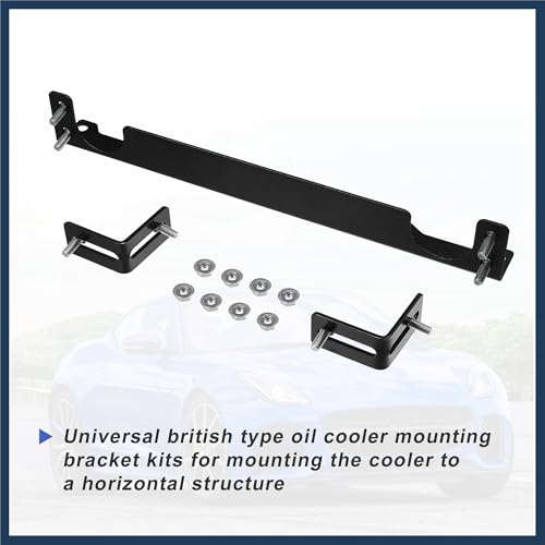 Universal Oil Cooler Mounting Bracket Kit 330mm Aluminum Alloy Engine Oil Cooler Radiator Adapter Kit Oil Cooler Bracket Kit Black Transmission Oil Cooler Mounting Kit Stylish Design