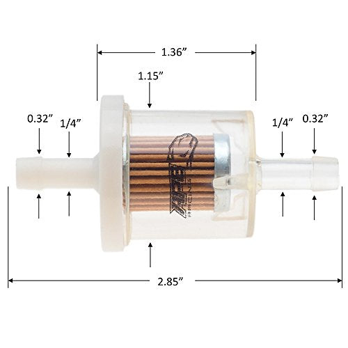 Inline Fuel Filter Universal Fuel Filters for Small Engine Motorcycle Lawn Mower (Pack of 2) Replace 691035 49019-0027 AM108356
