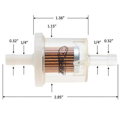 Inline Fuel Filter Universal Fuel Filters for Small Engine Motorcycle Lawn Mower (Pack of 2) Replace 691035 49019-0027 AM108356