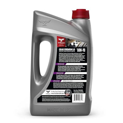 Triax Gear Premium LS 80W-90, GL-5 Limited Slip Ready, Manual Transmissions, Hypoid Gear Systems, Differentials, NATO Military Approved, Widest OEM Specification Range (1 Gallon) - size: 1 Gallon