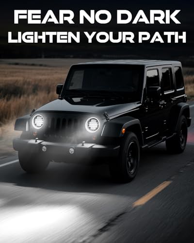 5D 7 Inch LED Headlights Black - Pair
