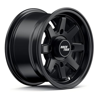 RockTrix RT116 12x7 ATV UTV Wheel 4x137 5+2 Offset, Matte Black, 1pc Single - size: 12x7 (5+2)