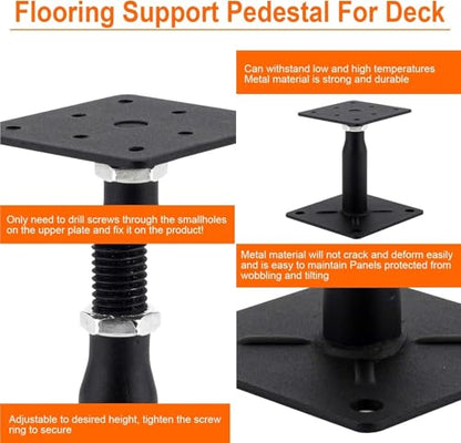 Mini Screw Jack, 10'' to 13'', Telescoping Floor Joist Support Jack, Black, 2-Pack - size: 10"-13"