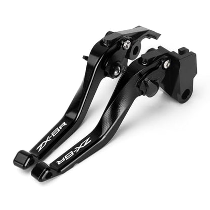 Short Brake Clutch Levers Compatible with K.awasaki Ninja ZX6R 2019 2020 2021 2022 2023 2024 2025 2026 | Front Shorter Levers Handles ZX-6R ZX 6R ZX636 Ninja636 Accessories (Black) - color: Black