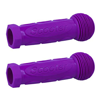 Kids Scooter Handle Grips Replacement Handlebars for 2/3/4 Wheels Child Kick Scooters Bike Rocking Car Push Cart, 9 Color Available, 2-Pack - color: Dark Purple