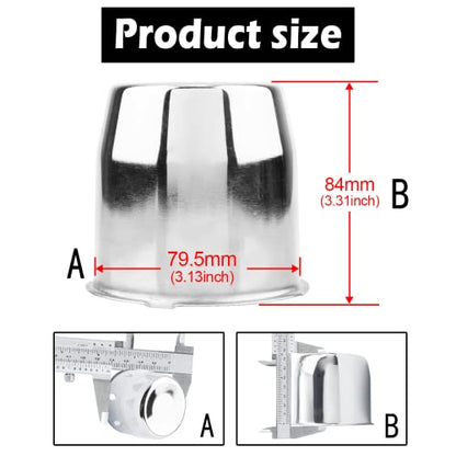 4Pcs 3.13" OD 3.31" H Push Through Trailer Wheel Center Cap for Rim - color: Chrome, size: 3.13" Hub 3.31" H