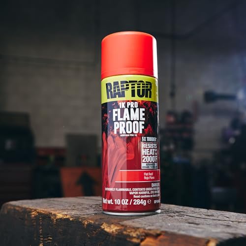 RAPTOR Flameproof Automotive Body Paint, Professional Grade, Flat Red - color: Flat Red