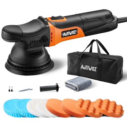 AUTIWOZ 5 Inch DA Polisher for Car Detailing, 9mm Random Orbital Polisher Buffer, 6 Speeds 2000-6200RPM, 630W Auto Polishing Machine for Car Polishing, Waxing, Sanding, W01