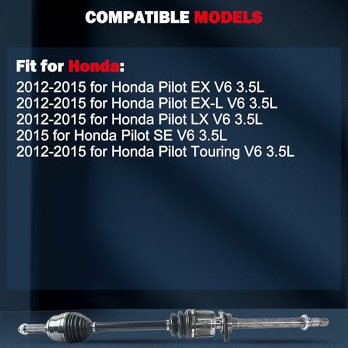 CCIYU CV Axle Shaft Assembly for Honda Pilot 2012 2013 2014 2015 - size: 17-9551