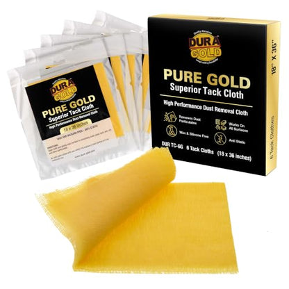 Dura-Gold - Pure Gold Superior Tack Cloth (Pack of 6), Woodworking, Auto - size: 6 Count