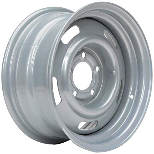GM Rally Truck Wheel Set, 5 on 5 BP, 15x8, Silver, Sold as a Pair