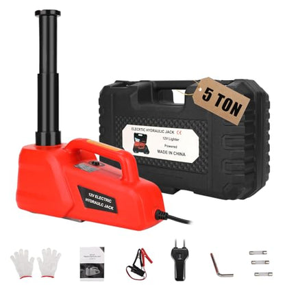 ROGTZ Electric Car Jack Kit 5T Portable Lightweight Auto Hydraulic Car Lift - color: Red